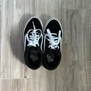 Vans Old Skool Black Suede Canvas Lace Up Low Top ComfyCush Sneakers 6.5